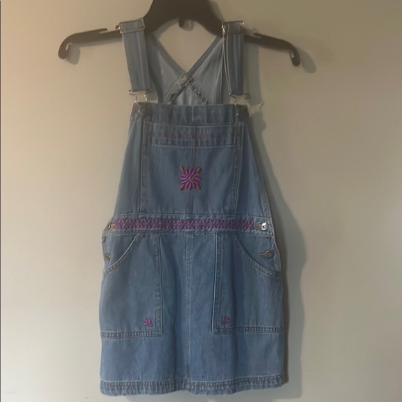 Faded Glory Blue and Purple Overall Dress with Adjustable Straps - Picture 1 of 5